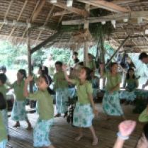 FOLKDANCE - As your river boat cruise at the LOBOC RIVER CRUISE winds down, you will be entertained by folk dancing of the locals. Using only ukelele or a small guitar with four strings. The hut where they are dancing is on the river and the floor are whole bamboos attached to each other. Bamboos floats on water.
