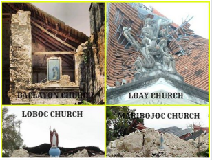 OCTOBER 15, 2013 - A 7.1 magnitude earthquake struck the province of Bohol. Centuries old Catholic Churches came crumbling down. When rubbles cleared these HOLY IMAGES REMAINED STANDING.